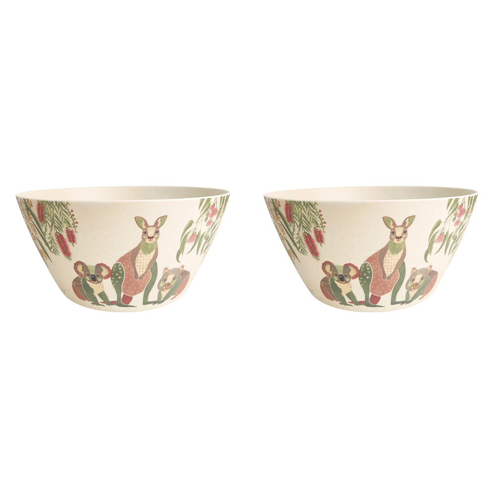 2x Urban FB Aus Animals 24cm Salad Bowl Serving Dinnerware - Grey/Green