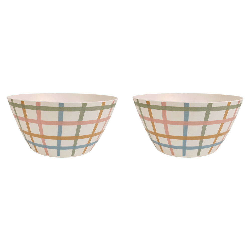 2x Urban Maldon Check 25cm Salad Bowl Kitchen Dinnerware
