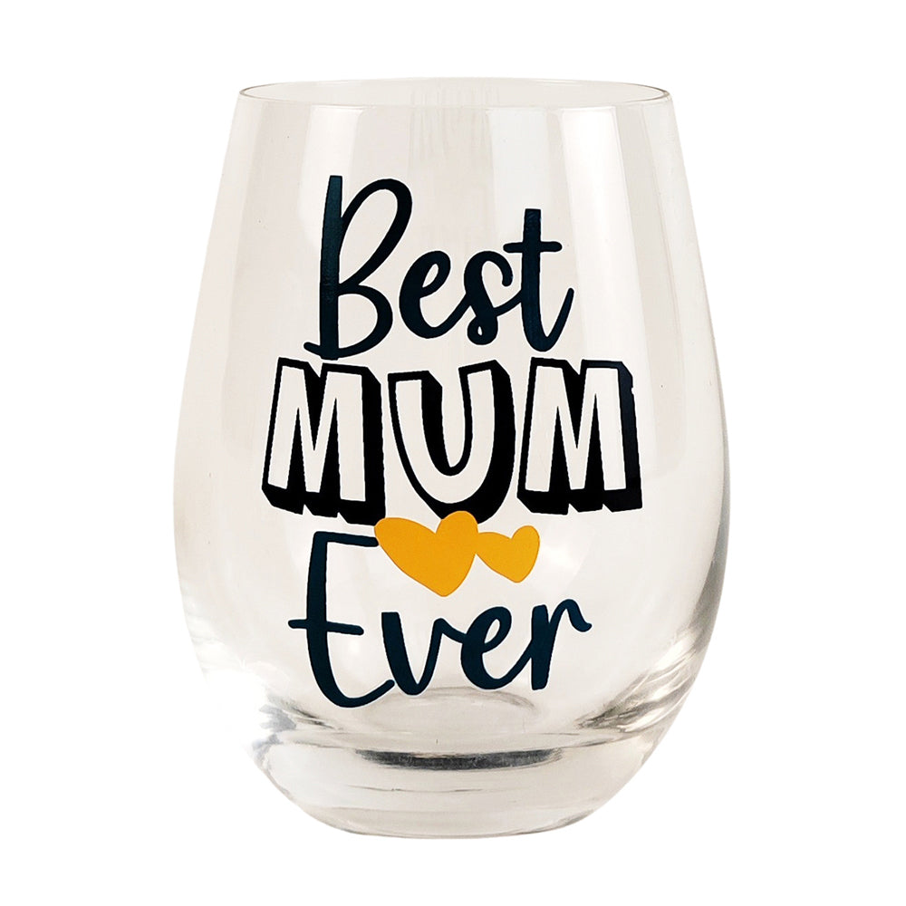 2x Urban 12cm Best Ever Mum Glass Drinking Cup - Navy
