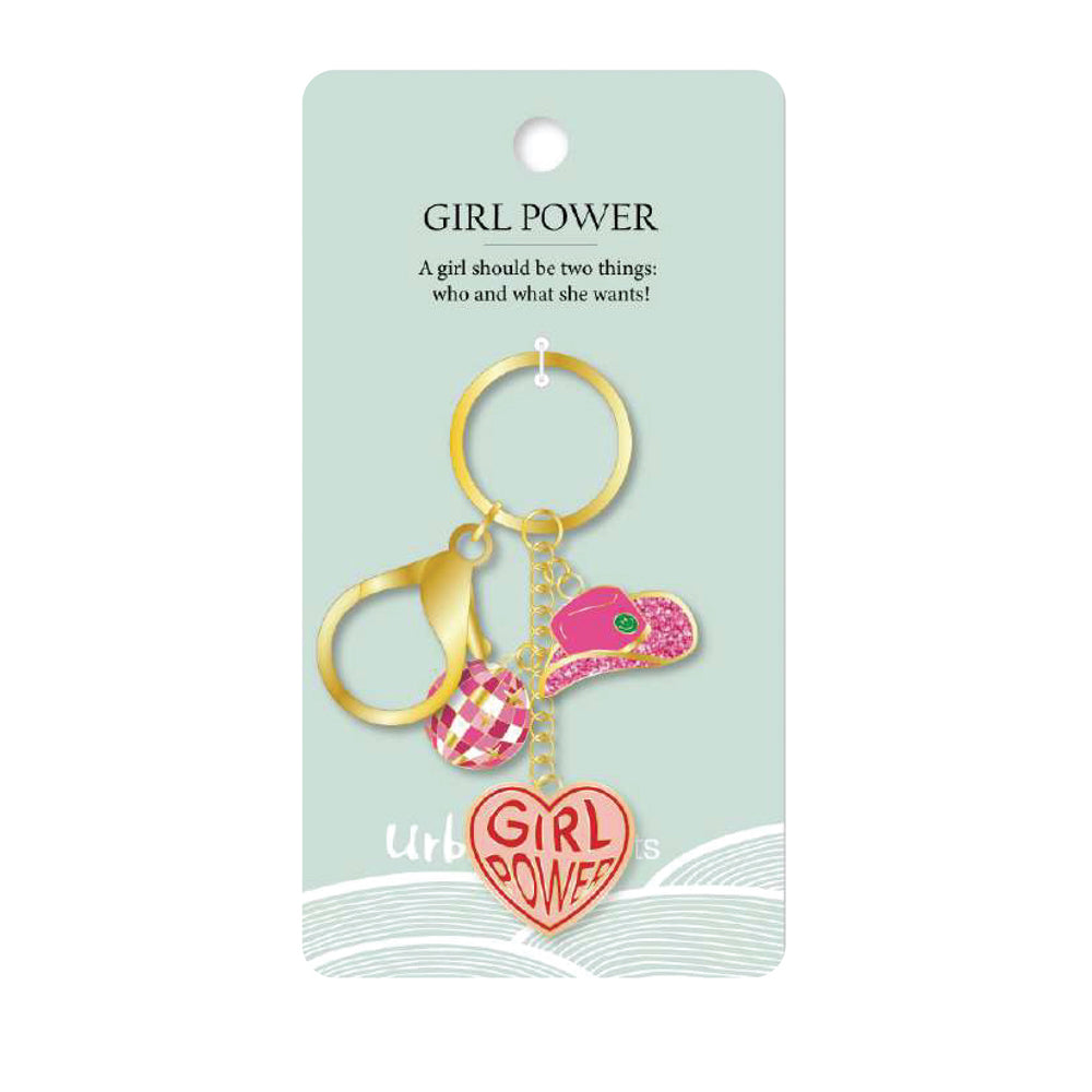 2PK Urban Products Girl Power Keyring/Keychain Accessory Pink 12cm