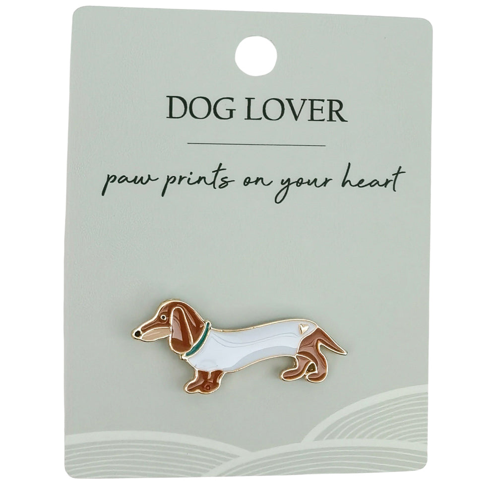 6PK Urban Sausage Dog Memento Pin Brown 2cm Display Decorative Keepsake