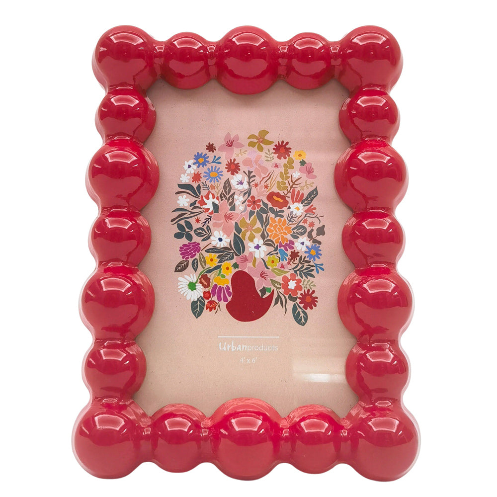 2PK Urban Lotti Bubble Frame Red 4x6 Inch Decorative Decor Display