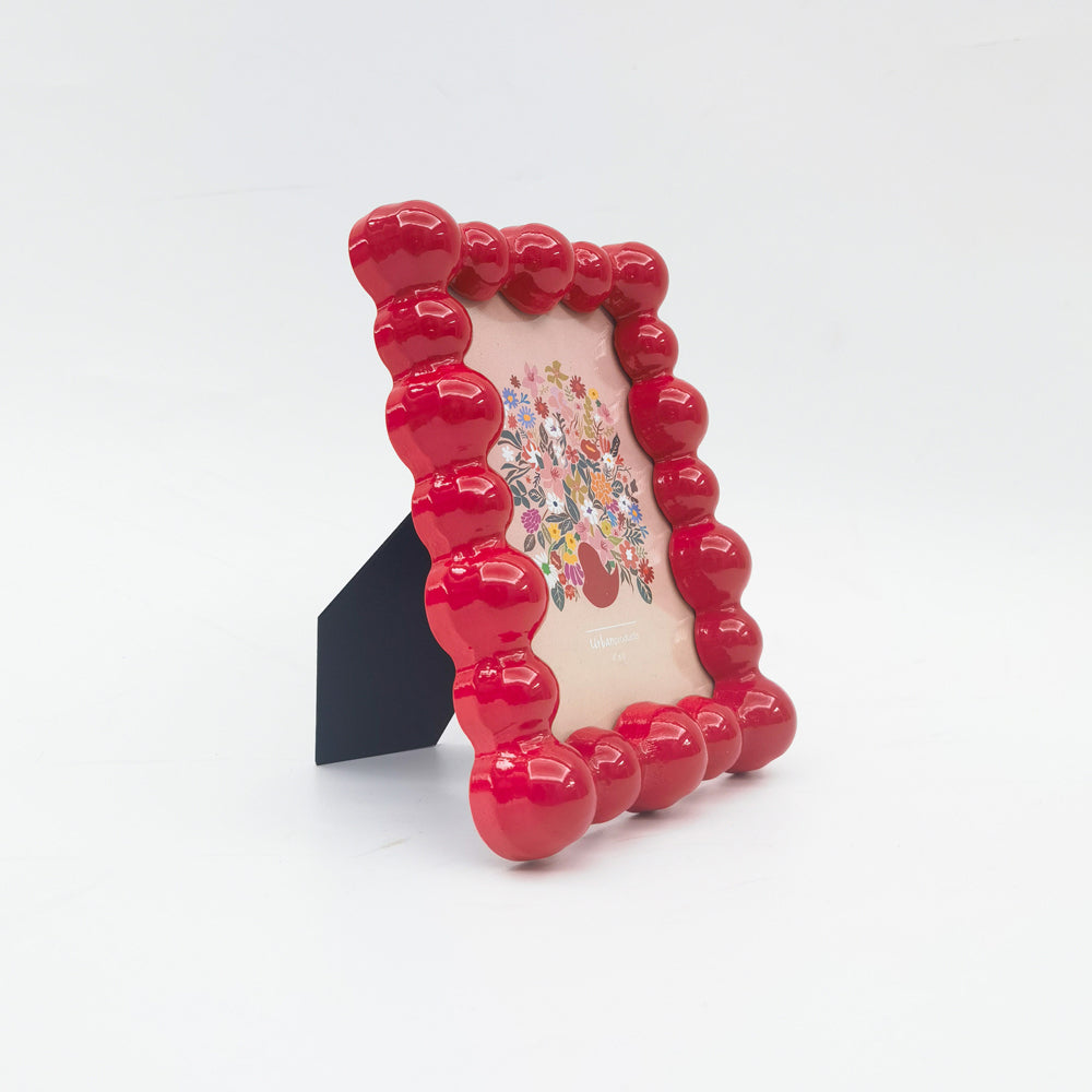 2PK Urban Lotti Bubble Frame Red 4x6 Inch Decorative Decor Display