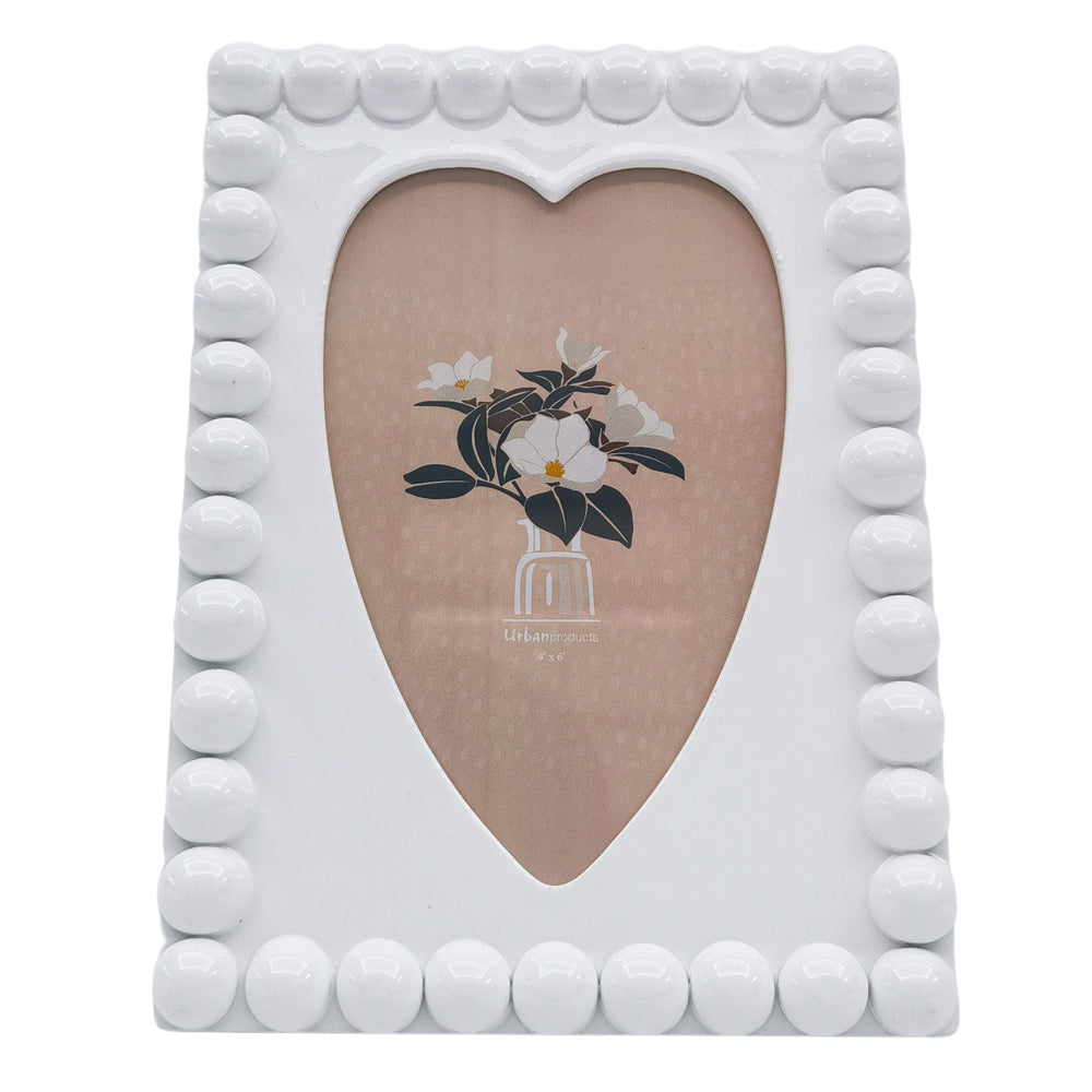 2PK Urban Lotti Heart Frame White 4x6 Inch Decorative Decor Display