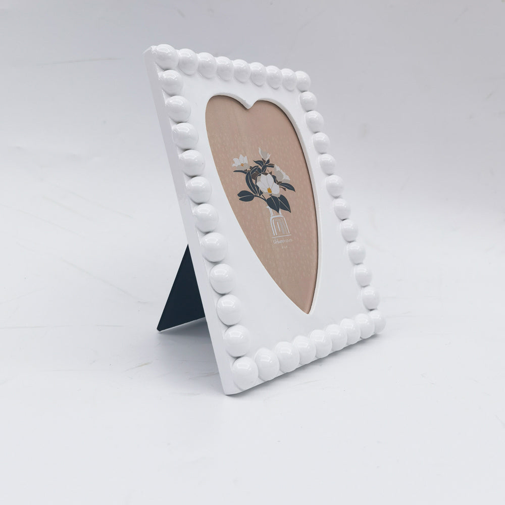 2PK Urban Lotti Heart Frame White 4x6 Inch Decorative Decor Display