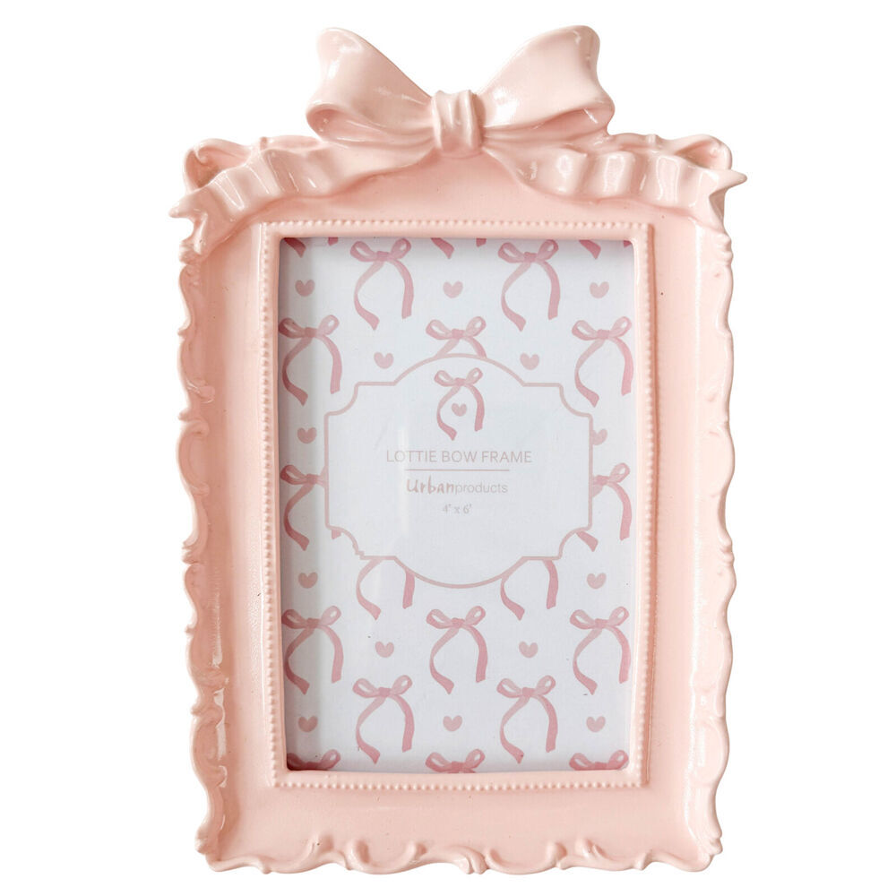 2PK Urban Resin/Wood Lotti Bow Photo Picture Frame 4x6in 20x14cm Pink