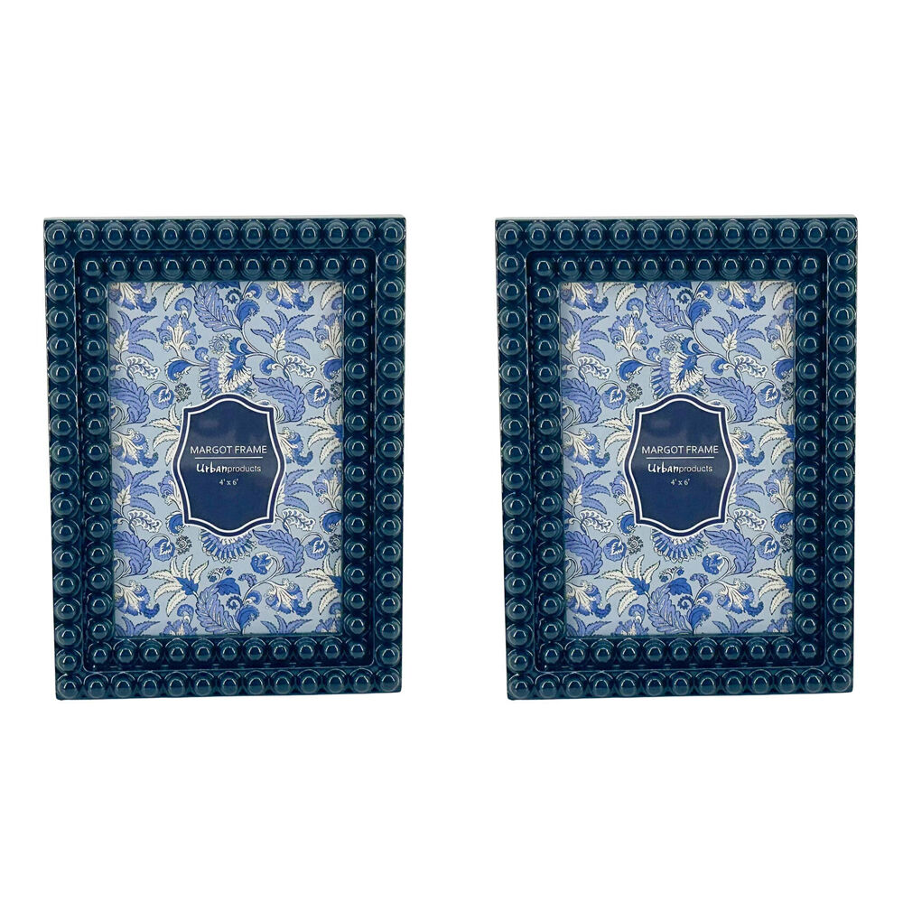 2PK Urban Resin/Wood Margot Photo Picture Frame 4x6in 15cm Dark Blue