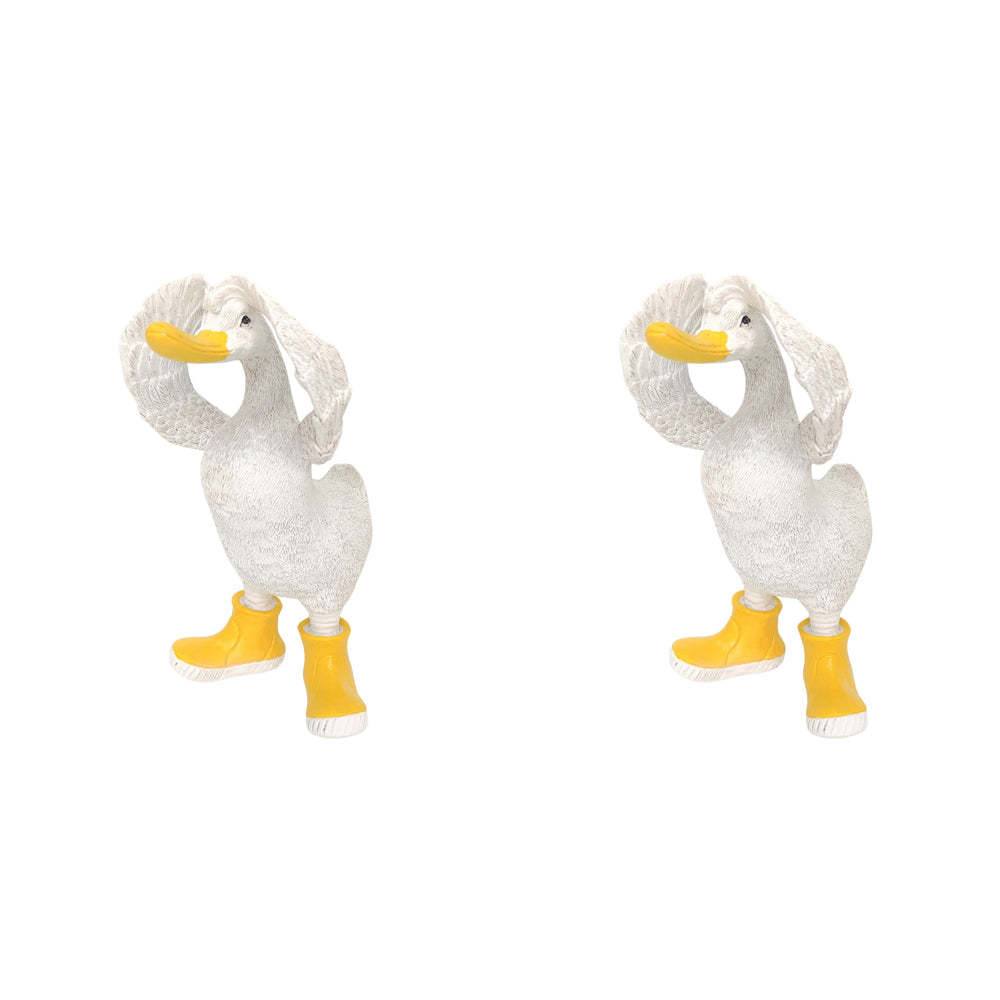 2PK Urban Hiding Duck in Boots Ornament Yellow 22cm Decorative Decor