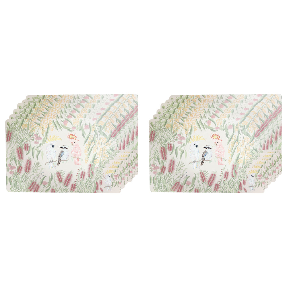 2x 12pc Urban FB Birds Placemats and Coasters Pink Kitchen Decor Tableware