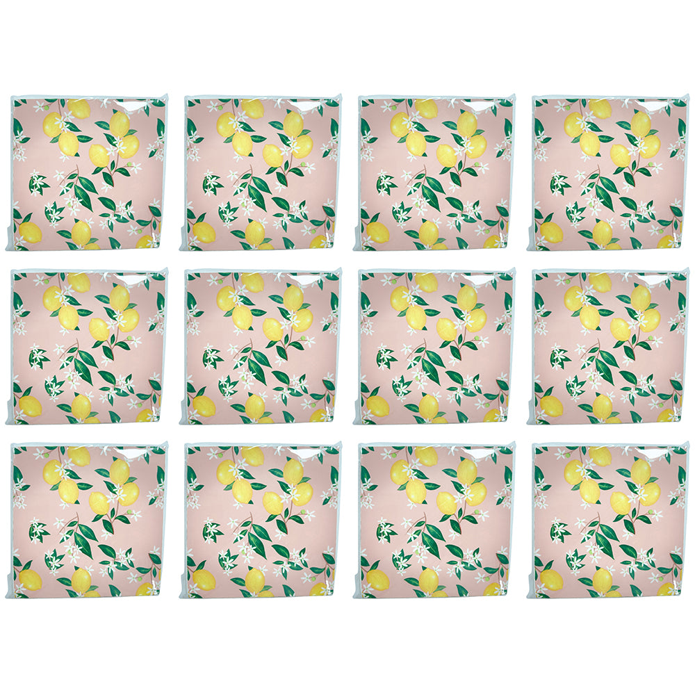 12x 20pc Urban Lemon Delicious Napkins Pink 33x33cm Kitchen Decor Tableware