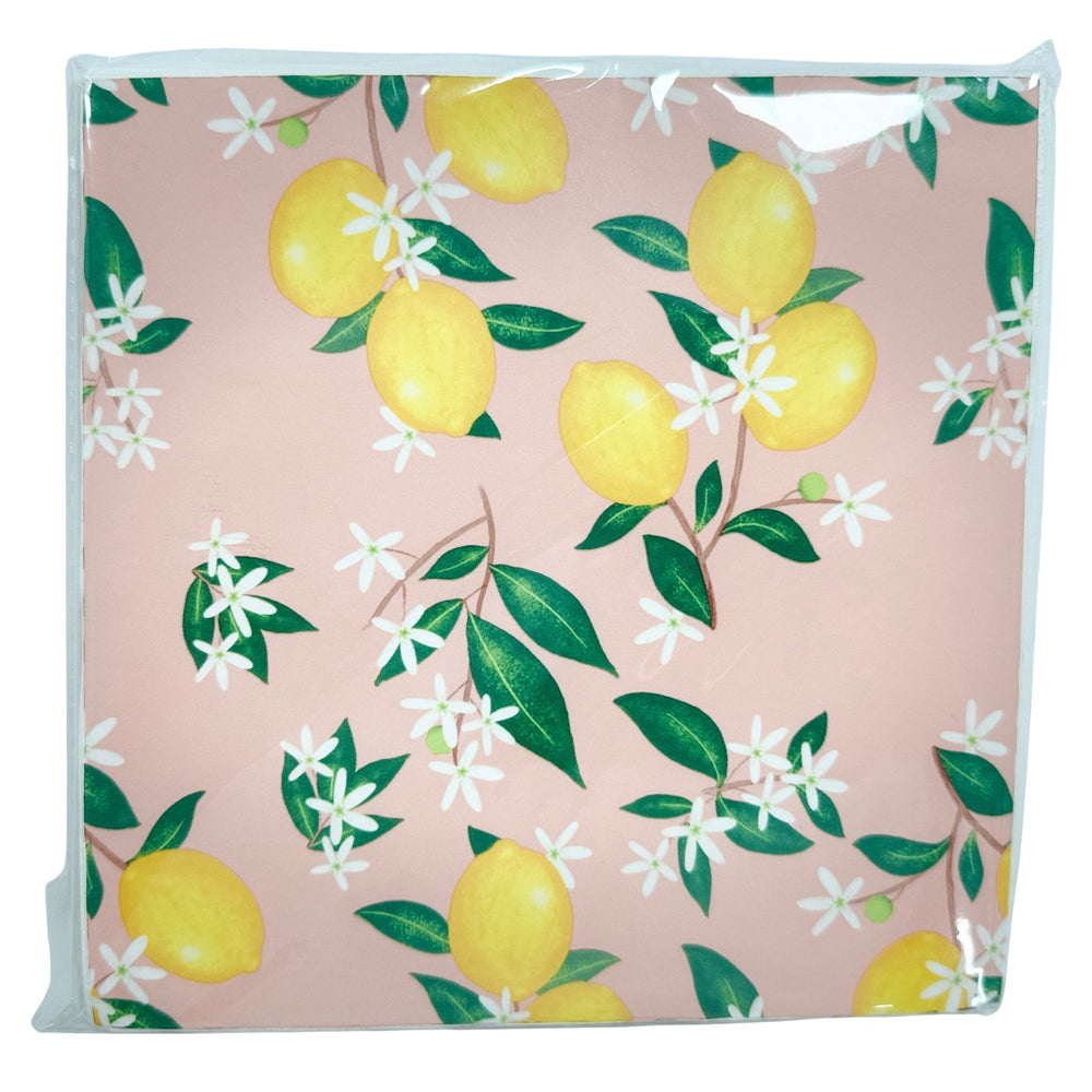 12x 20pc Urban Lemon Delicious Napkins Pink 33x33cm Kitchen Decor Tableware