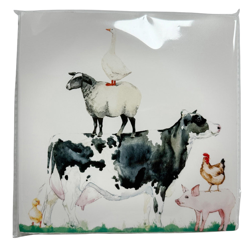 12x 20pc Urban Farm Yard Napkins Green 33x33cm Kitchen Decor Tableware
