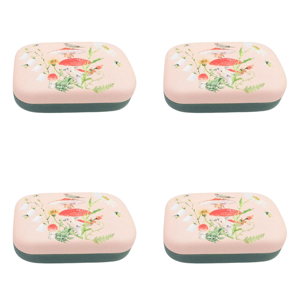 4PK Urban Leather Bee Enchanted Mini Travel Cosmetic Storage Case 9cm Pink