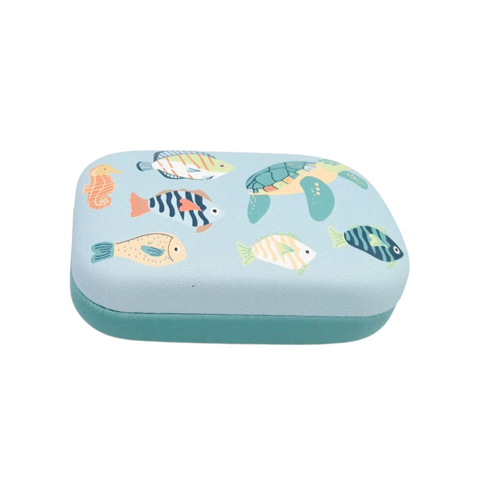 4PK Urban Leather Reef Mini Travel Cosmetic Storage Case 9cm Blue