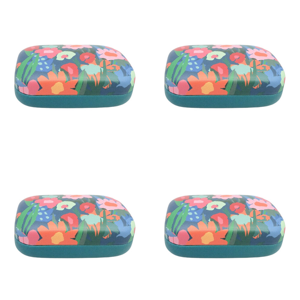 4PK Urban Leather Nell Floral Mini Travel Storage Case 9cm Green