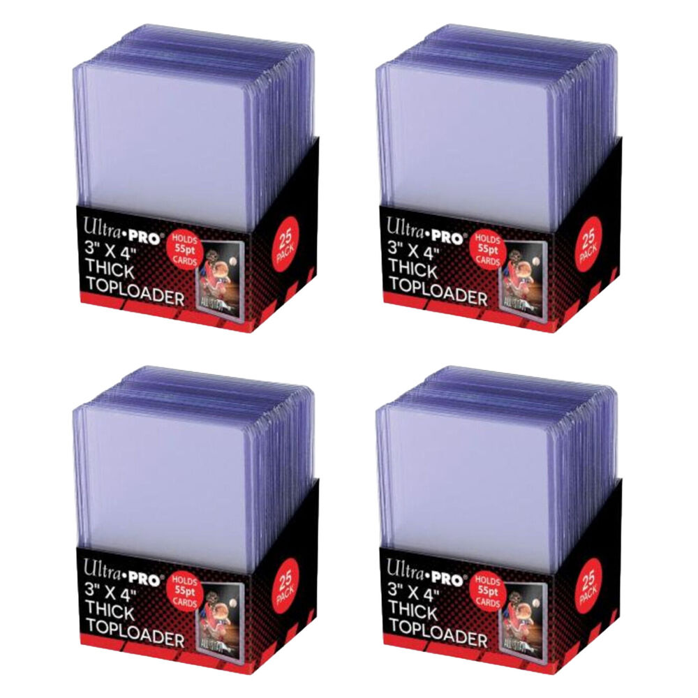 4x 25pc Ultra Pro Top Loader 55pt TCG/CCG Card Sleeve Case Set