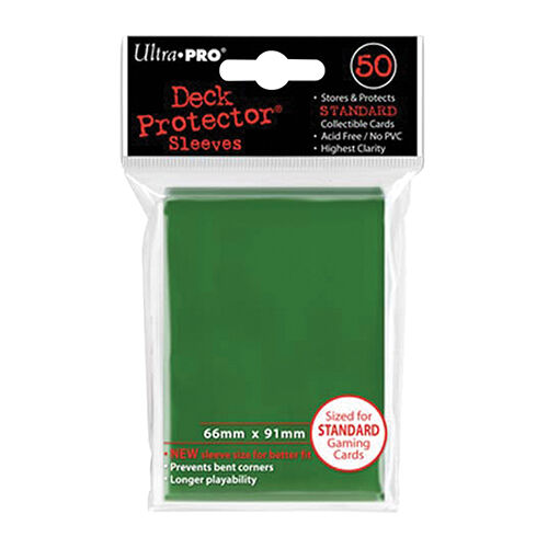 50pc Ultra Pro Card Deck Sleeve Protector 66x91mm - Green