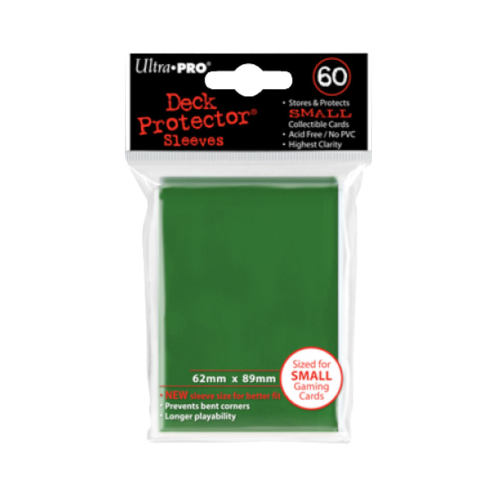 60pc Ultra Pro Mini Deck Gaming Card Sleeve Protector 62x89mm - Green