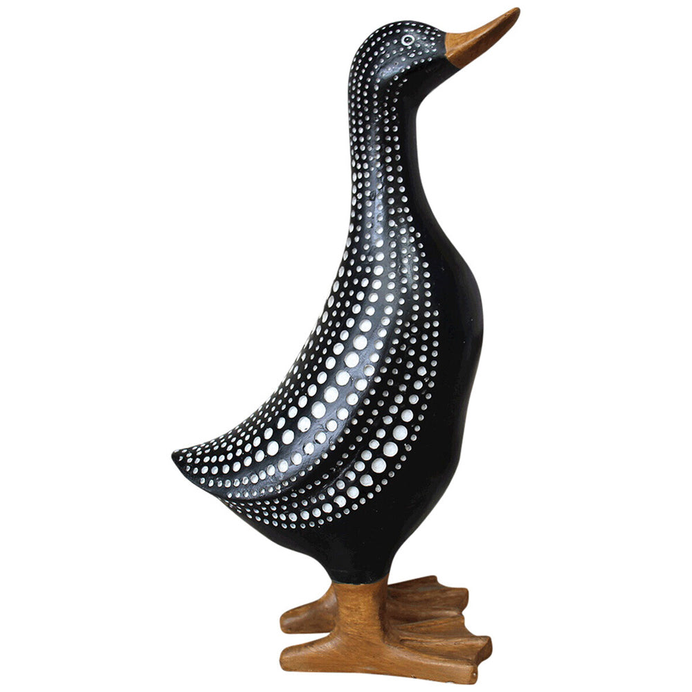 2PK LVD Polyresin Duck White Dots Sculpture Home/Office Decor 30.5cm Tall
