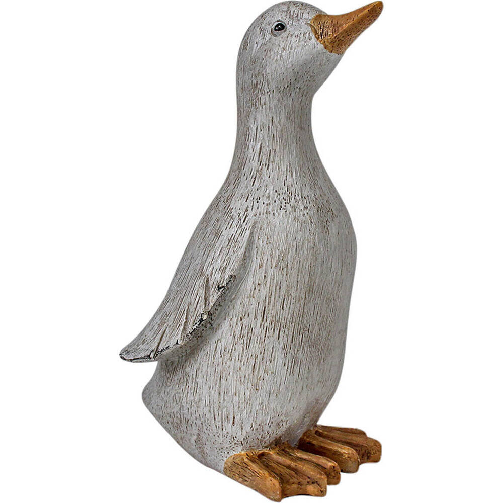 2PK LVD Resin Duck Sitting Small Home/Garden Decor 10cm - White