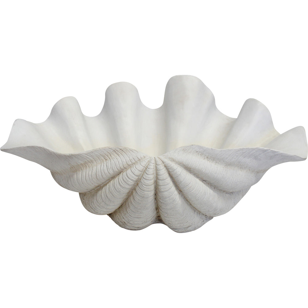 LVD Decorative 66cm Resin Giant Clam Shell/Trinket Decor - White
