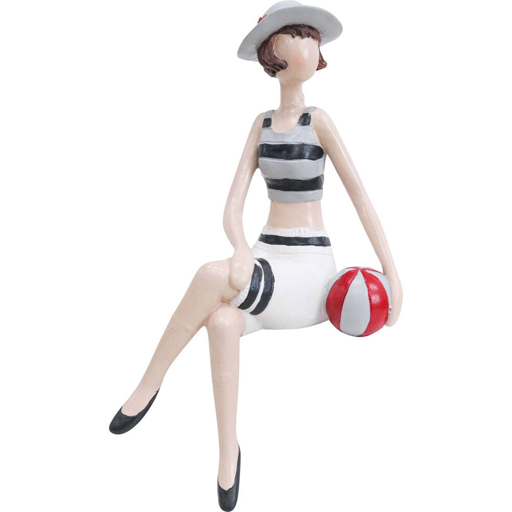 2PK LVD Retro Bathing Beauty Agatha Resin Figurine Decor 21cm