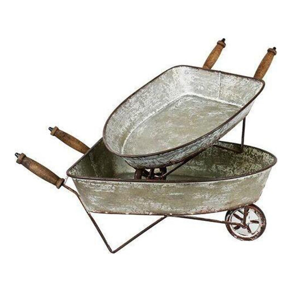 LVD Metal 48cm Rustico Wheelbarrow Garden Display Large - Grey