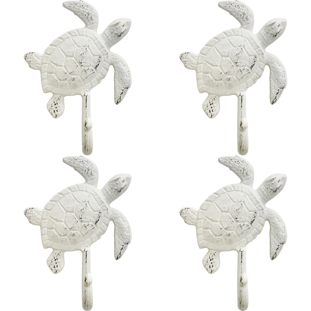 4PK LVD Hook Turtle White Decorative Wall Hangers Home Organisation