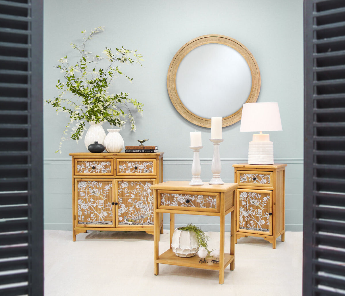 LVD Blossom Wood/MDF 40x69.5cm Bedside Table Furniture Rectangle - Brown