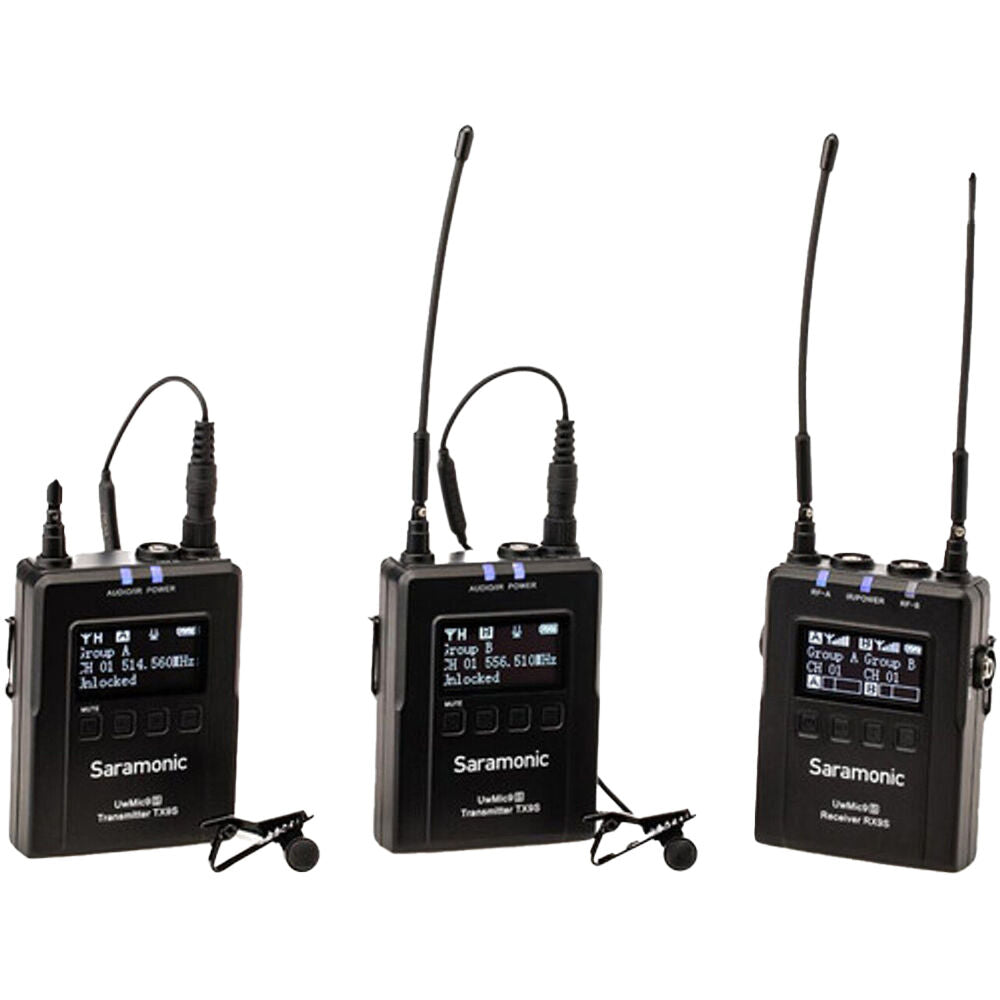 3pc Saramonic UHF Wireless Microphone System Kit For Broadcast/TV/Vloggers