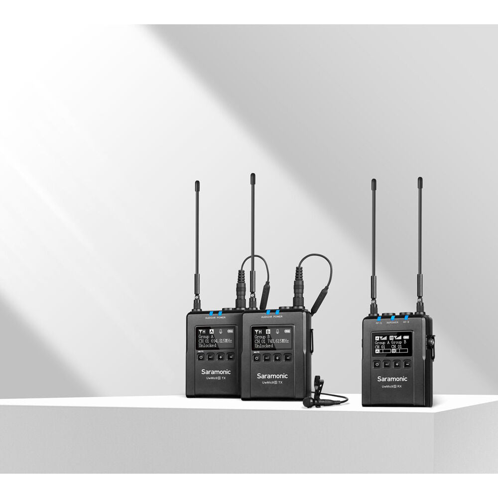 3pc Saramonic UHF Wireless Microphone System Kit For Broadcast/TV/Vloggers