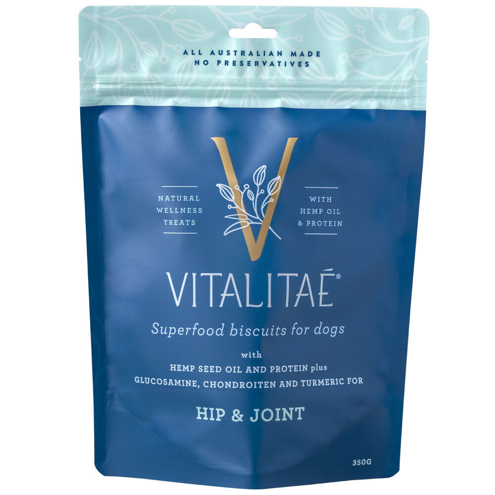 4PK Vitalitae Dog Biscuits - Hip & Joint w/ Hemp Oil & Protein 350g