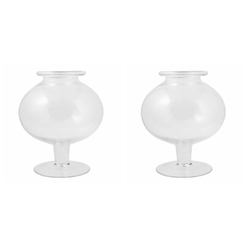 2PK Belle Polo Bubble Glass Flower Vase Home Decor 32cm - Clear