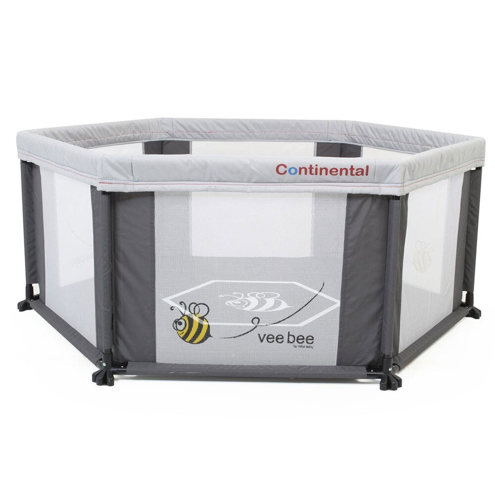 Veebee Continental 6 Sided Play Yard Marble Grey
