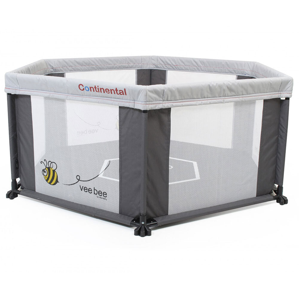 Veebee Continental 6 Sided Play Yard Marble Grey