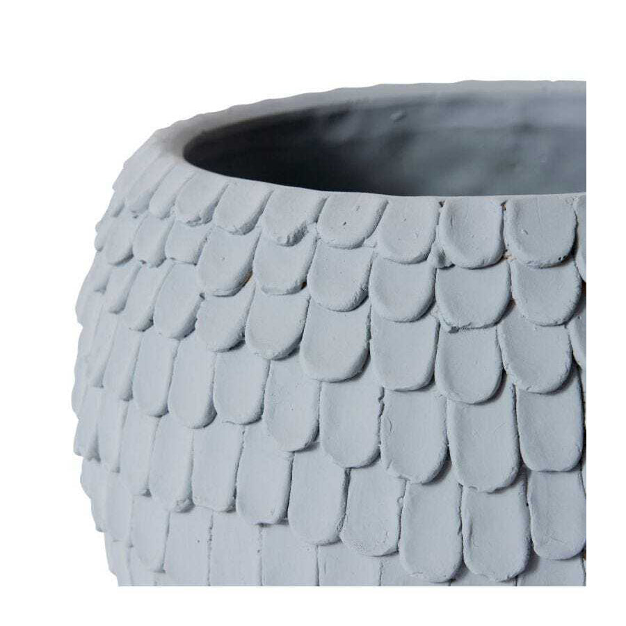 E Style Eason 32cm Cement Plant Pot Round Decor - Grey