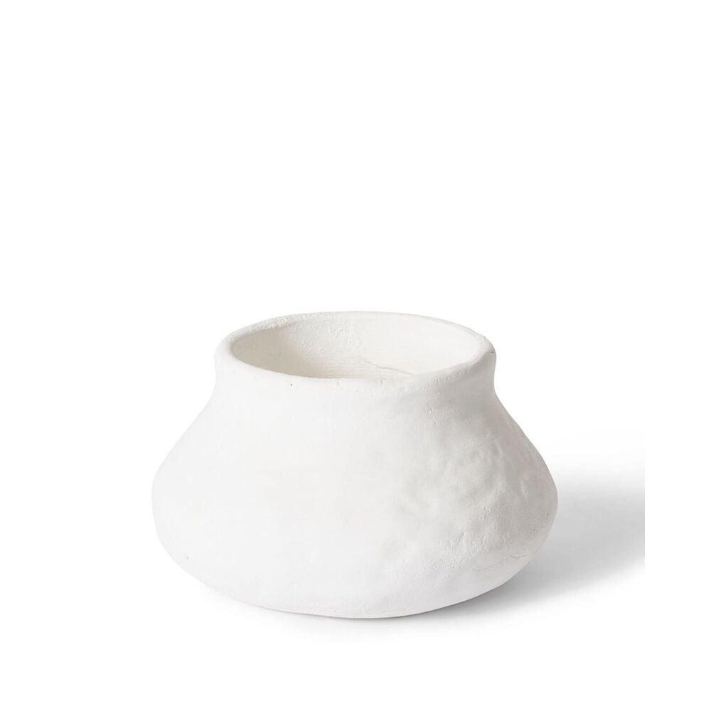 E Style Ceramic Reagan Squat Pot Garden Decor 21x12cm - White