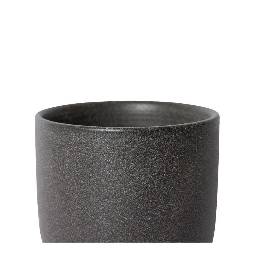 2PK E Style Allegra 12cm Ceramic Plant Pot w/ Saucer Decor - Black