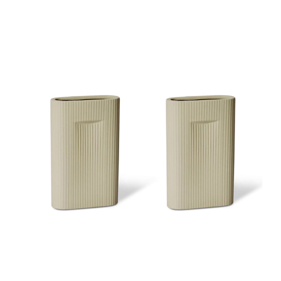 2PK E Style Keziah 26cm Ceramic Flower Vase Decor - Soft Green