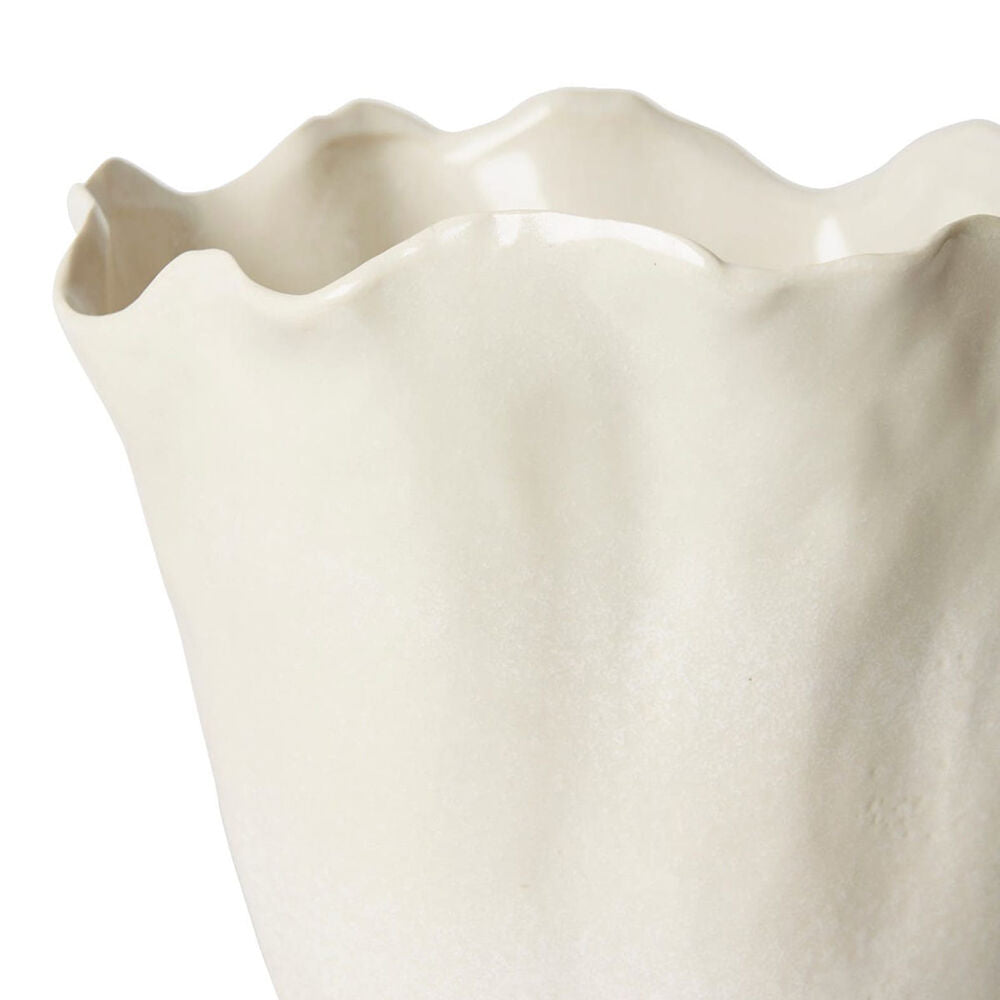 E Style Ceramic Emaline Vase Home Table Decor 29x28cm - Cream