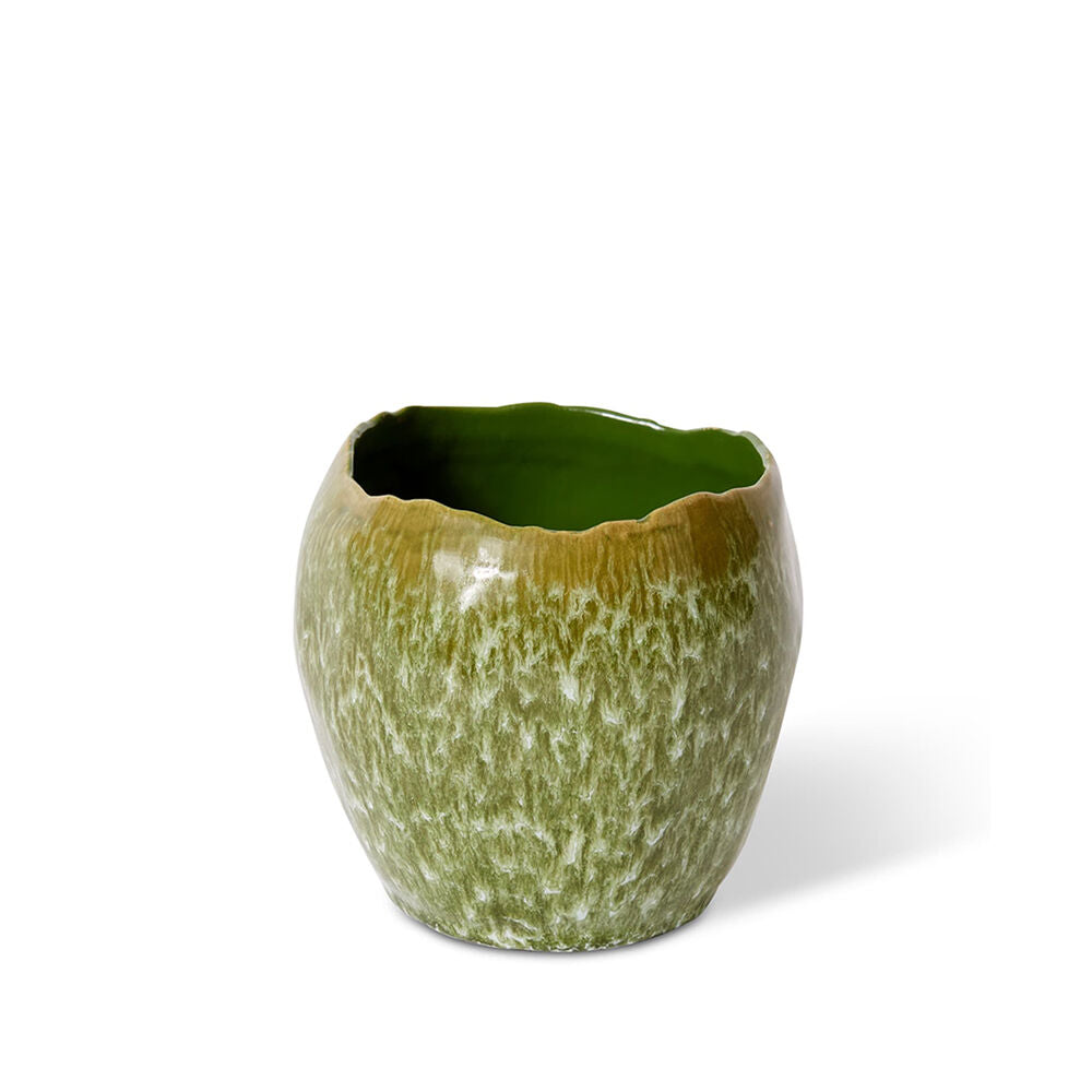 E Style Ceramic Haidi Decorative Vessel Home Decor 15x14cm - Green
