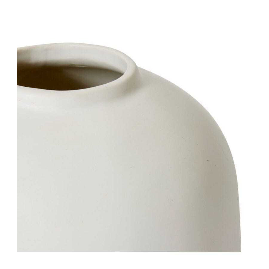 E Style Benito 16cm Ceramic Plant/Flower Vase Decor - Matt White
