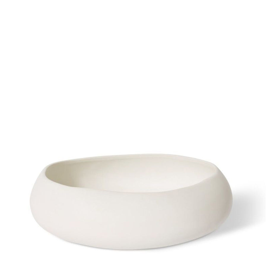 E Style Mora 32cm Ceramic Bowl Round Decor - Matt White