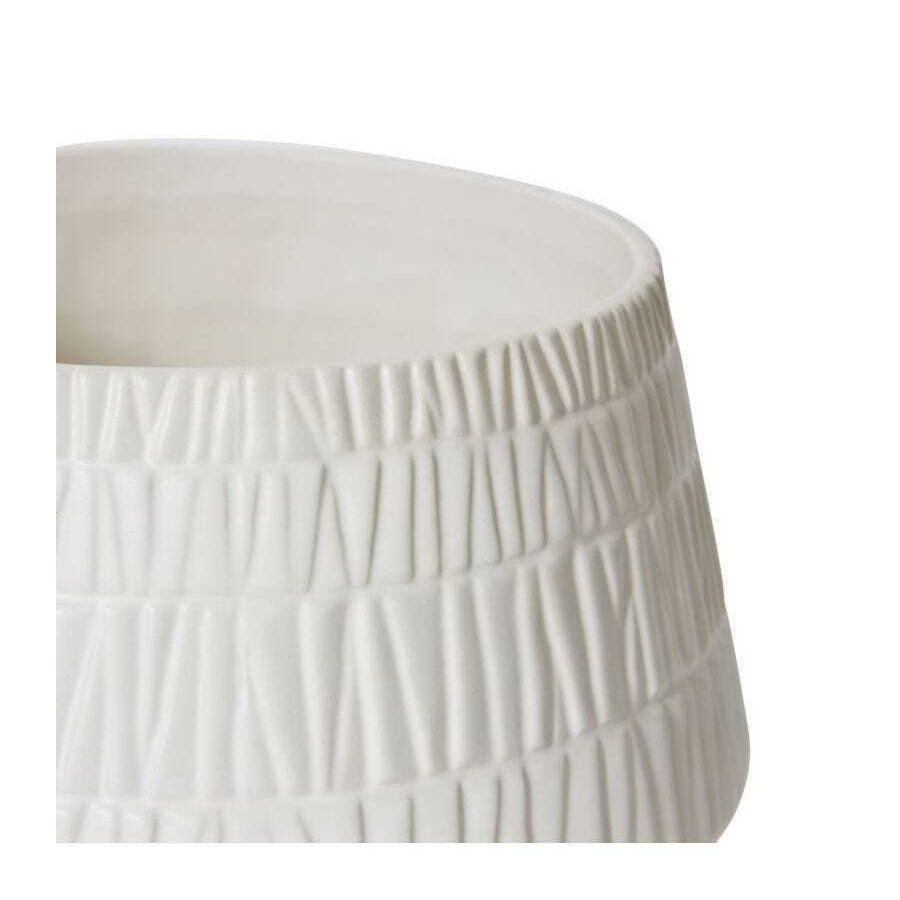 E Style Colton 15x25cm Ceramic Plant Pot Round Decor - Matt White