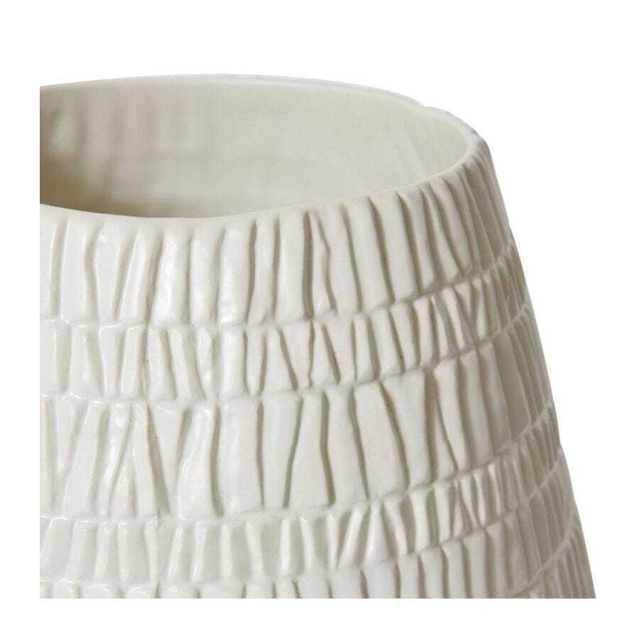 E Style Colton 29cm Ceramic Plant Pot Round Decor - Matt White