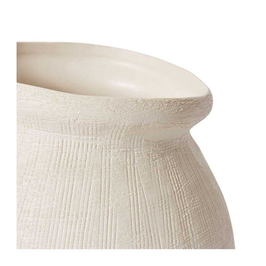 E Style 25cm Ceramic Wanda Flower Vase Decor - Hessian White