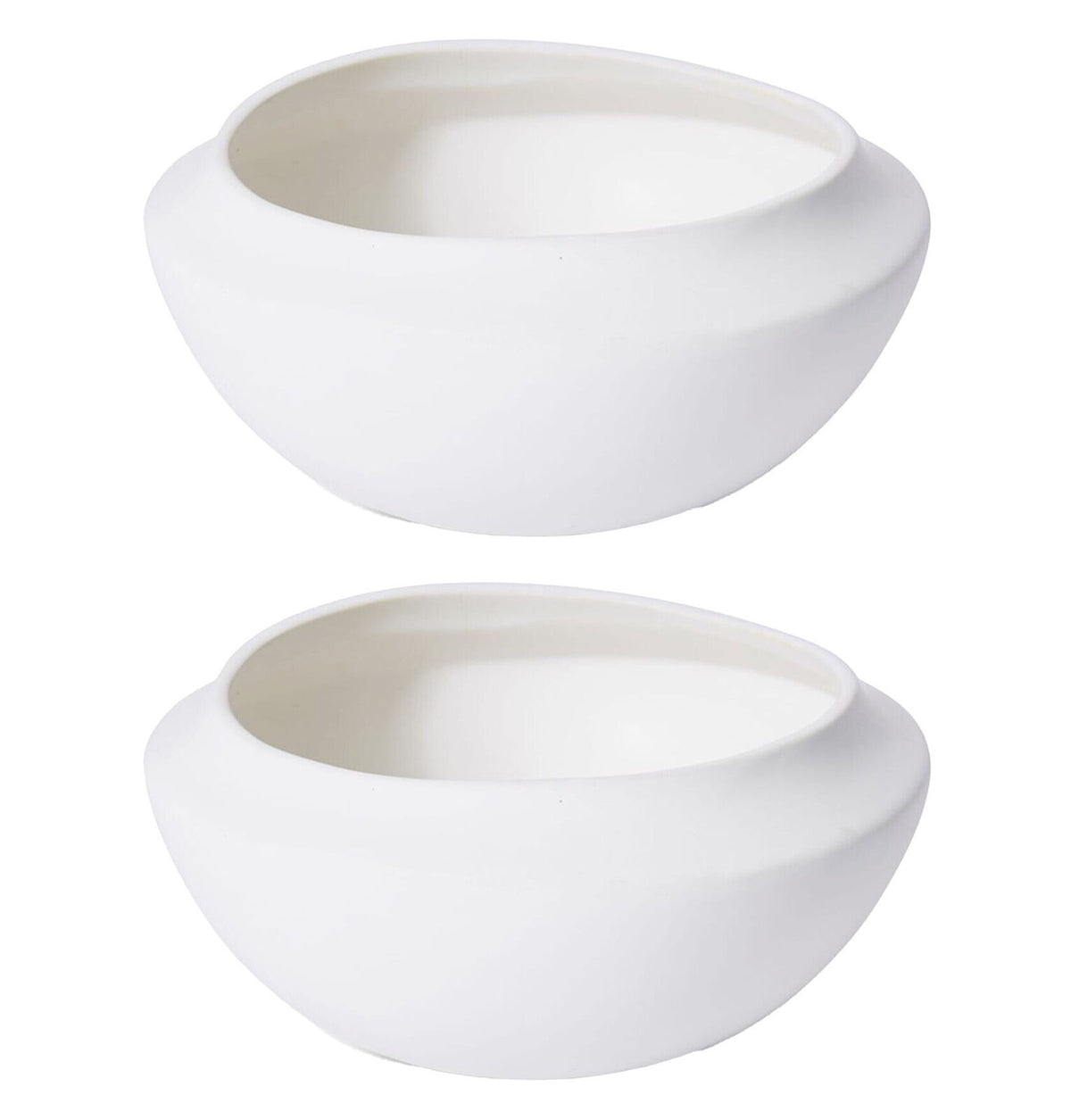 2PK E Style Nakano Wide Ceramic Decorative Bowl 20cm - White