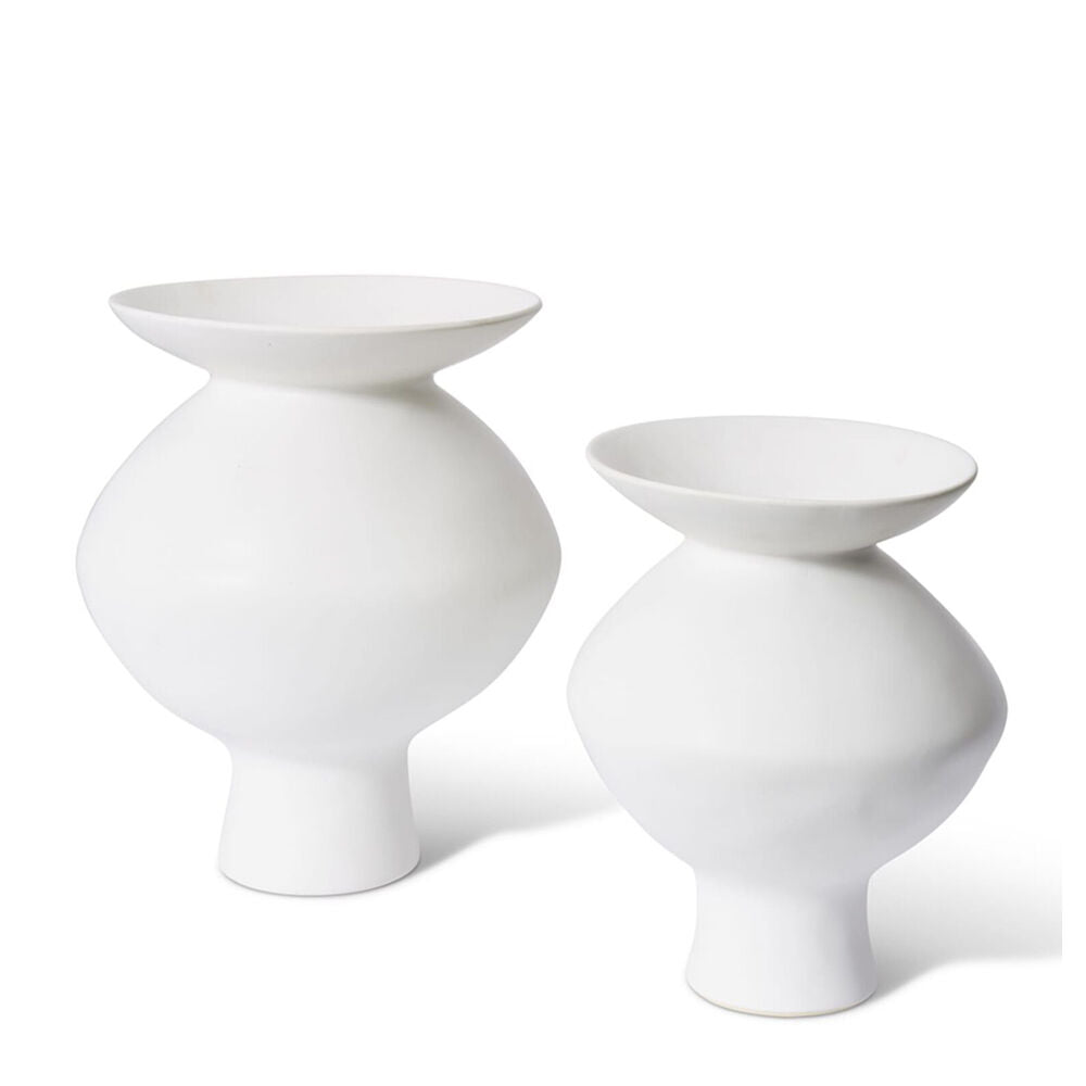 E Style Nakano Flared Ceramic Flower Vase Home Decor 34cm - White