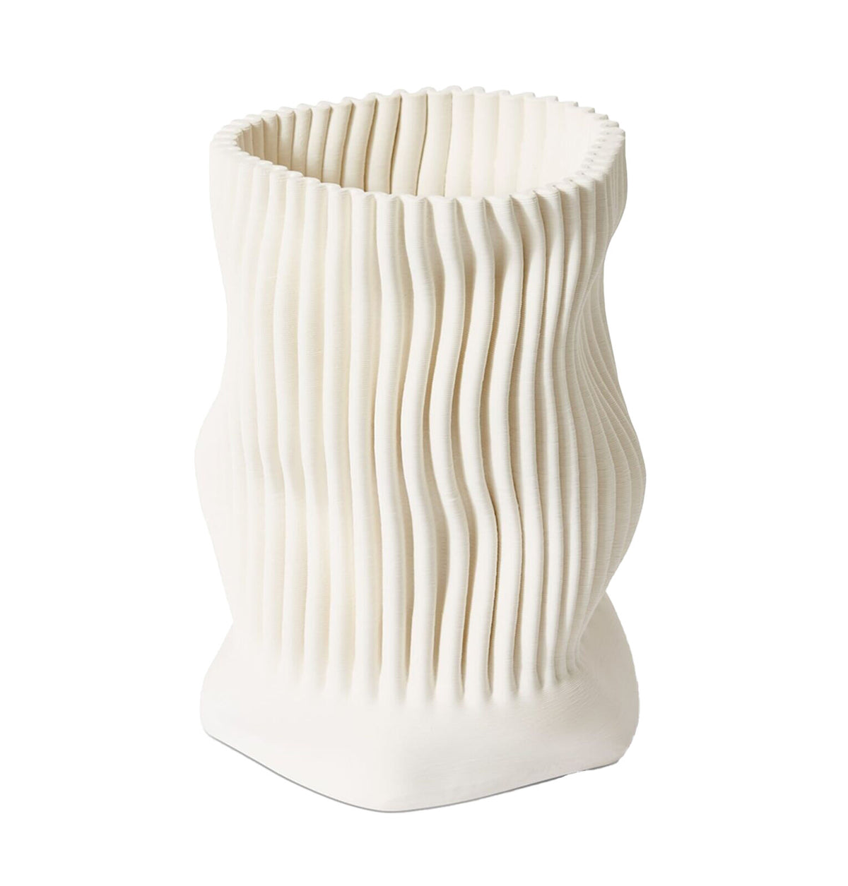 E Style Wada Vessel Porcelain Flower Vase Home Decor 30cm - Ivory