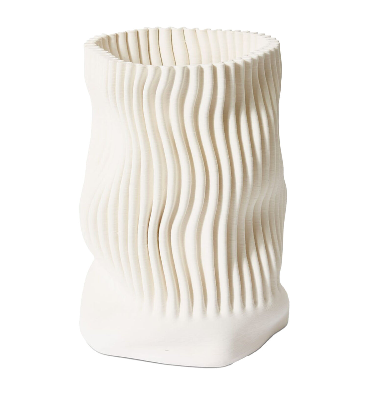 E Style Wada Vessel Porcelain Flower Vase Home Decor 38cm - Ivory